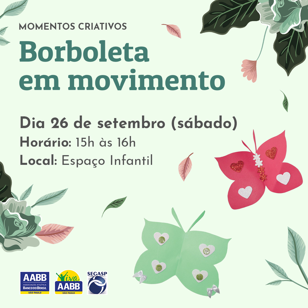 Momentos Criativos – Borboleta em movimento